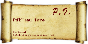 Pápay Imre névjegykártya