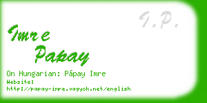 imre papay business card